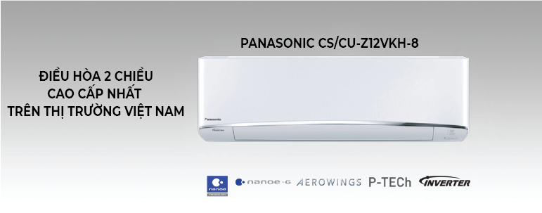 Điều hòa Panasonic 2 chiều inverter Z12VKH