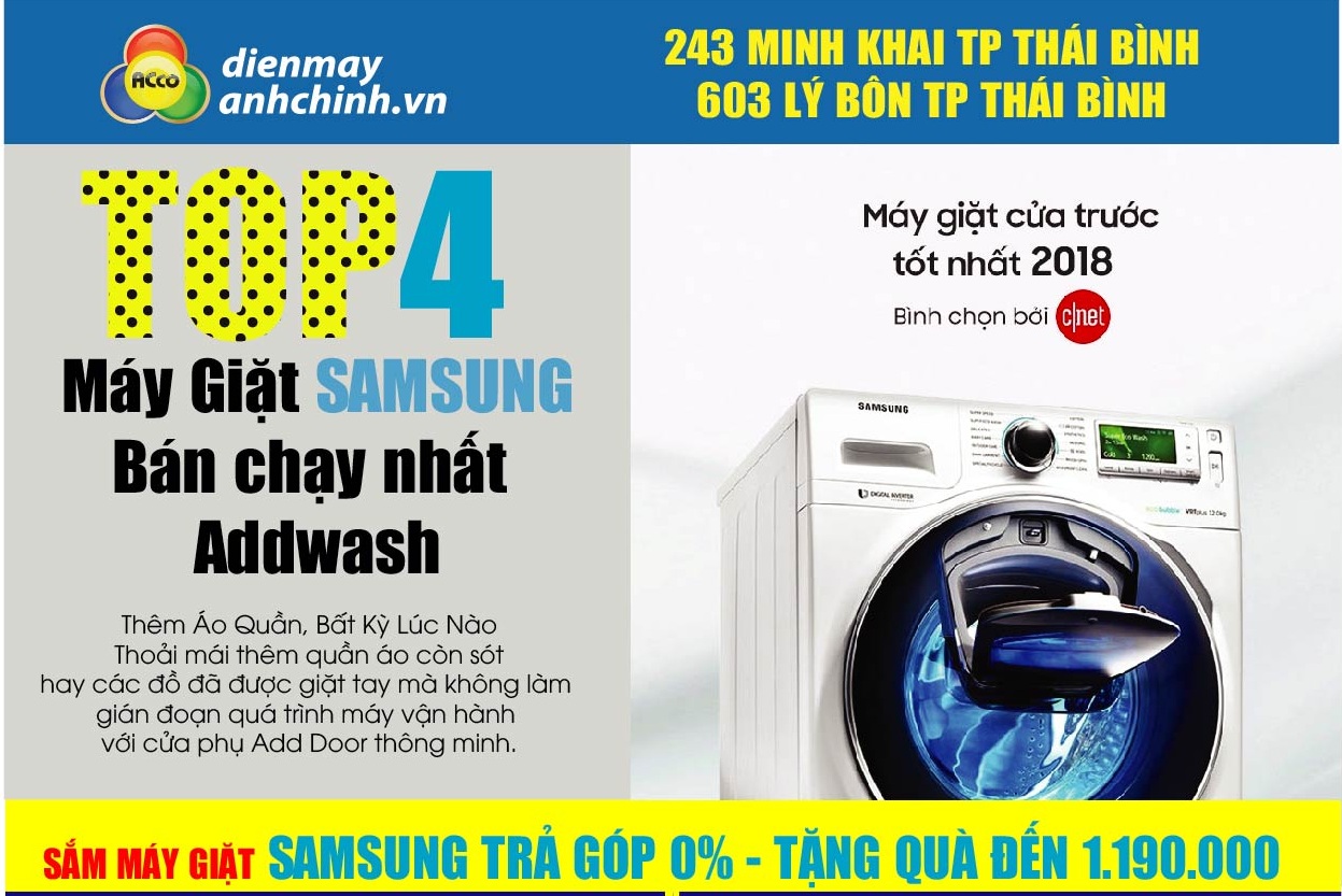 Top 4 Máy giặt SamSung bán chạy nhất