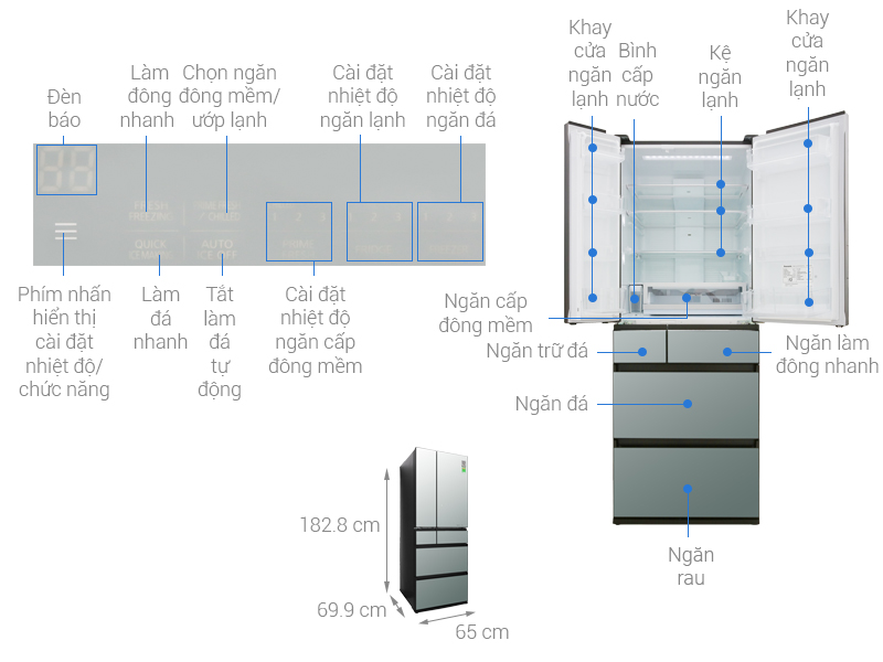 Tủ lạnh Panasonic inverter 491L NR-F503GT-X2