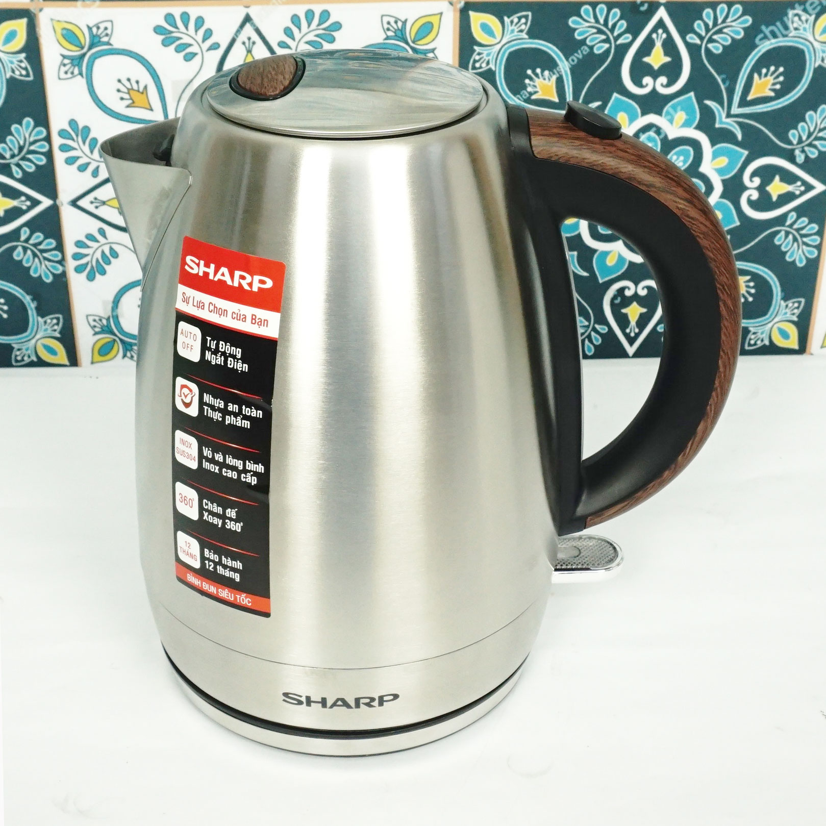 Ấm siêu tốc Sharp 1.7 lít EKJ-17EVSD-WD