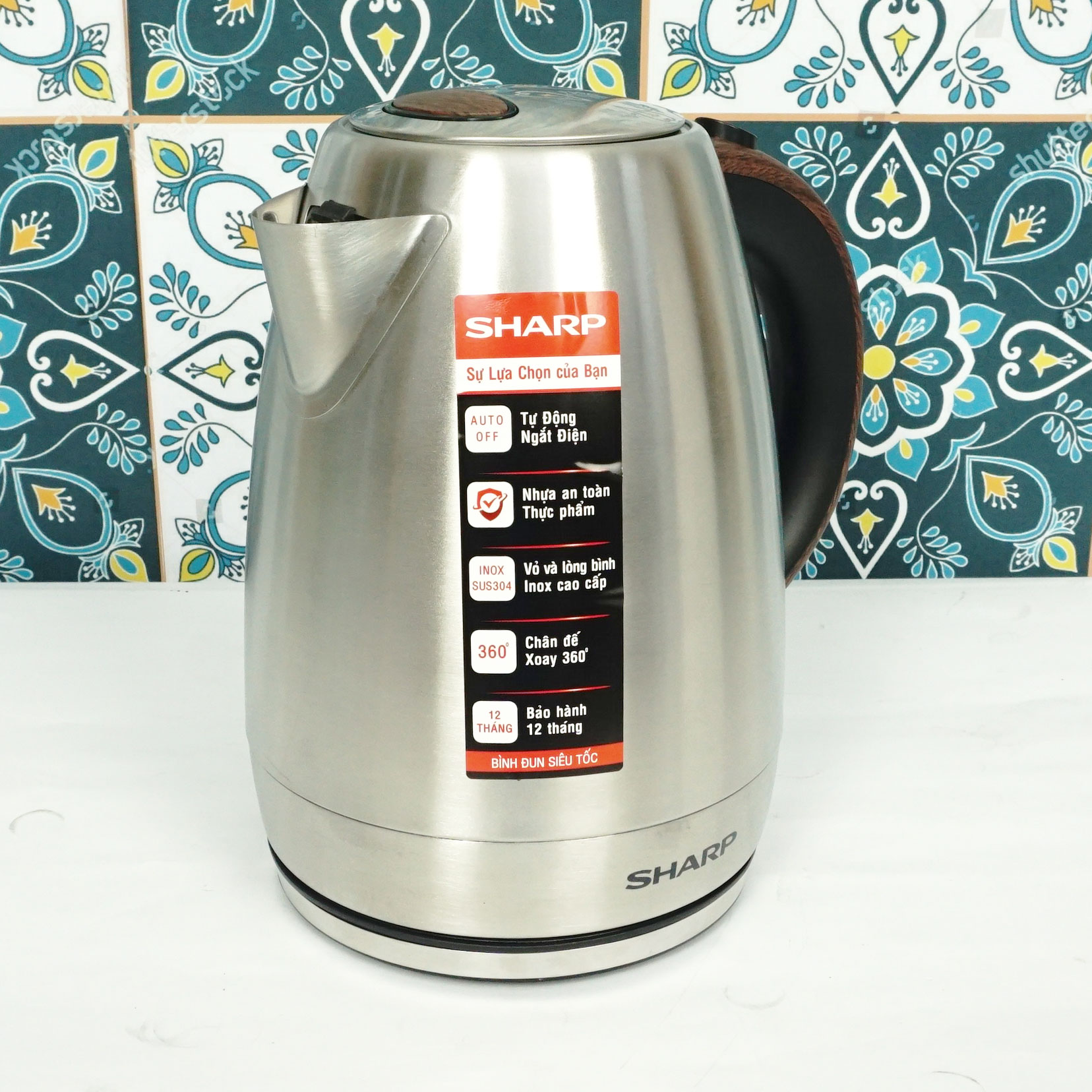 Ấm siêu tốc Sharp 1.7 lít EKJ-17EVSD-WD