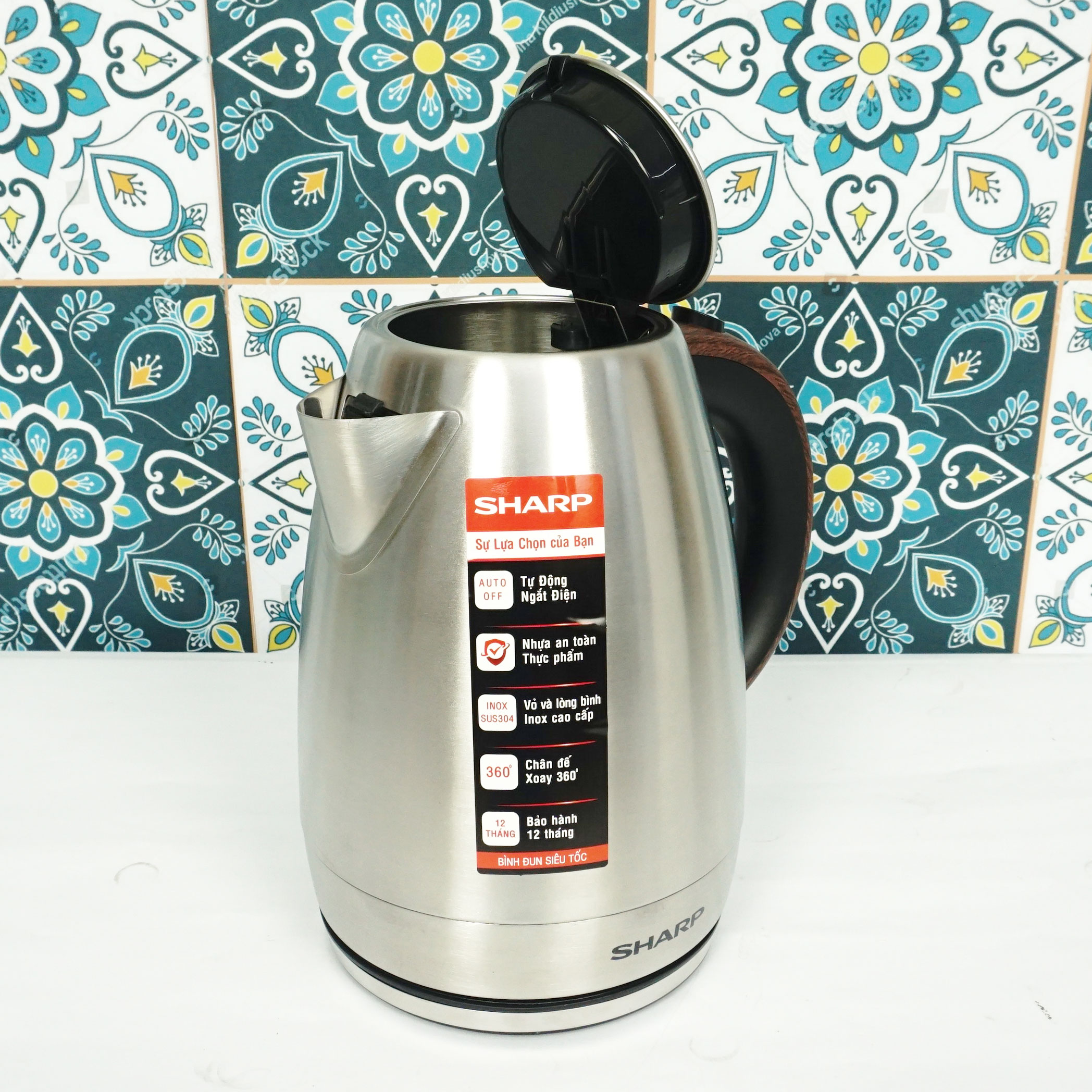 Ấm siêu tốc Sharp 1.7 lít EKJ-17EVSD-WD