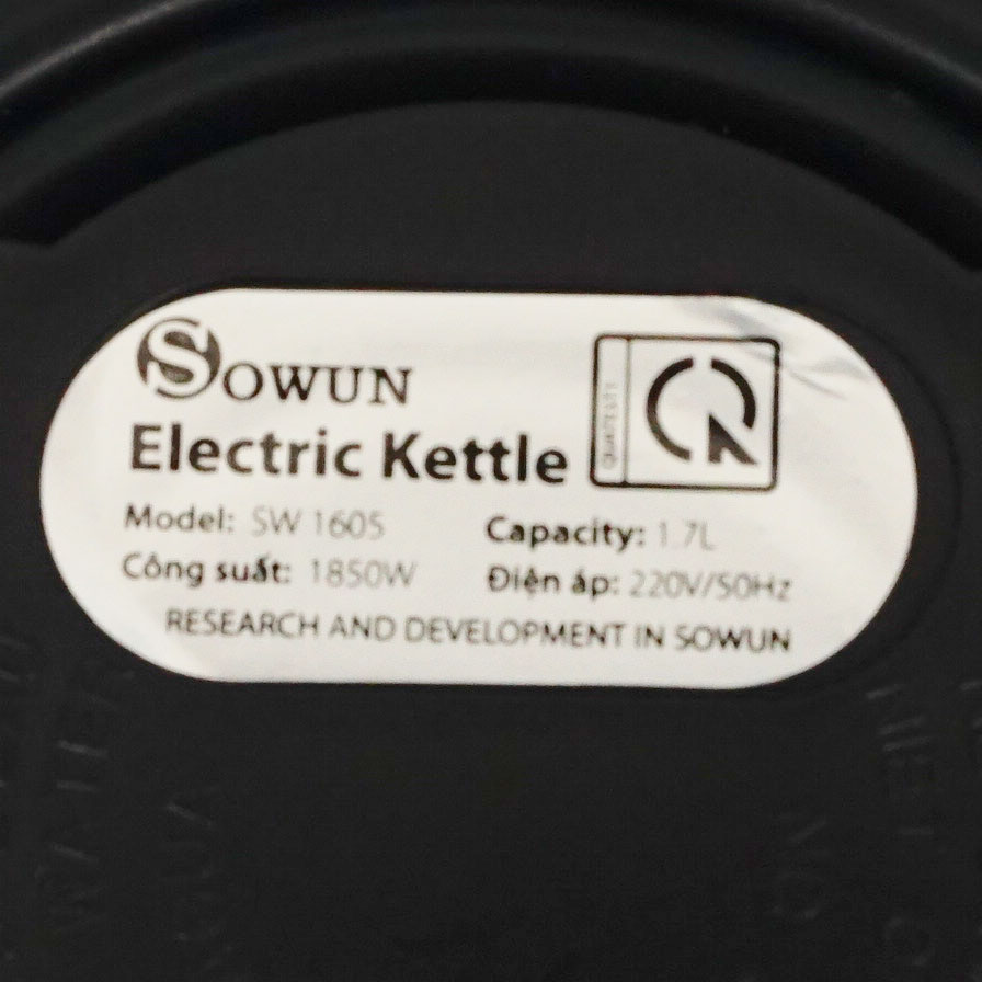 Ấm siêu tốc Sowun 1.7 lít SW1605