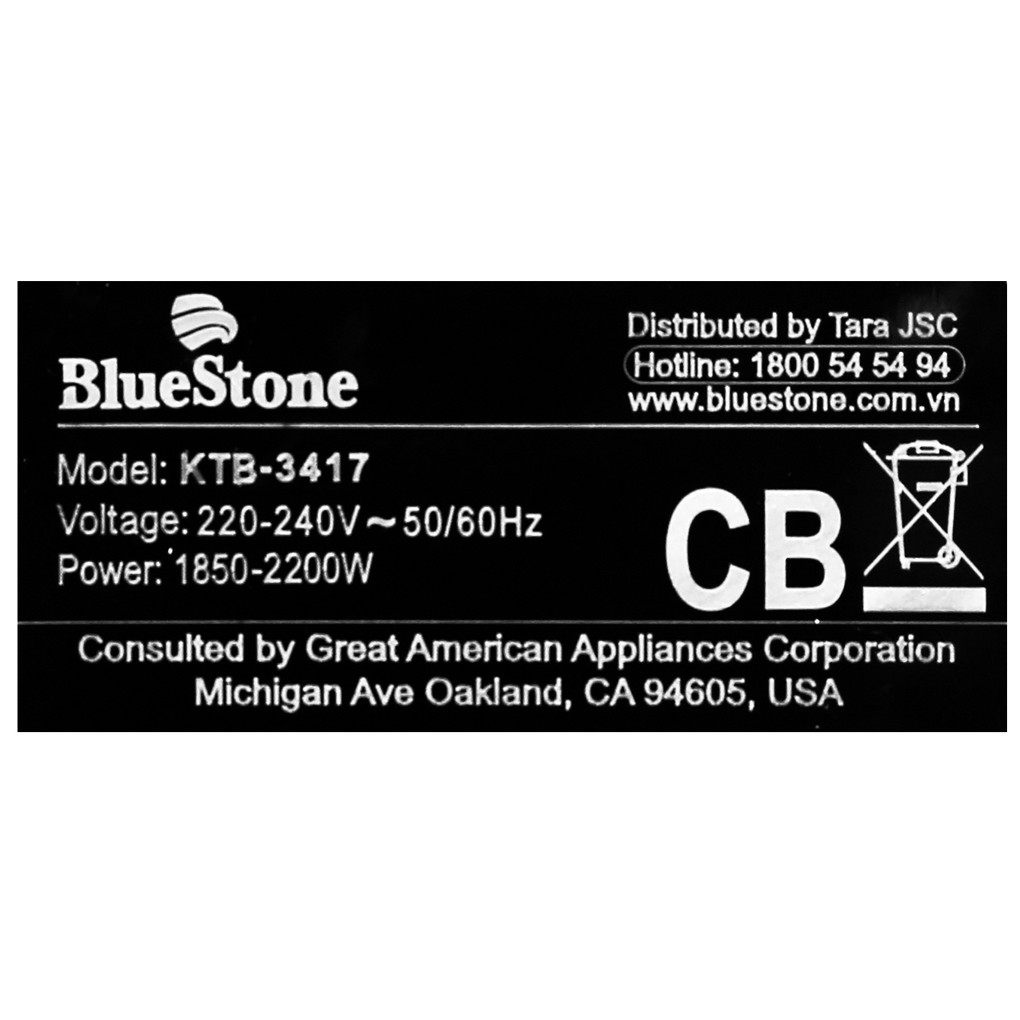 Ấm siêu tốc BlueStone 1.7 lít KTB-3417