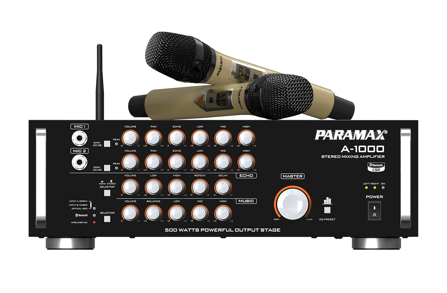 Amply Karaoke tích hợp Micro không dây Paramax A-1000