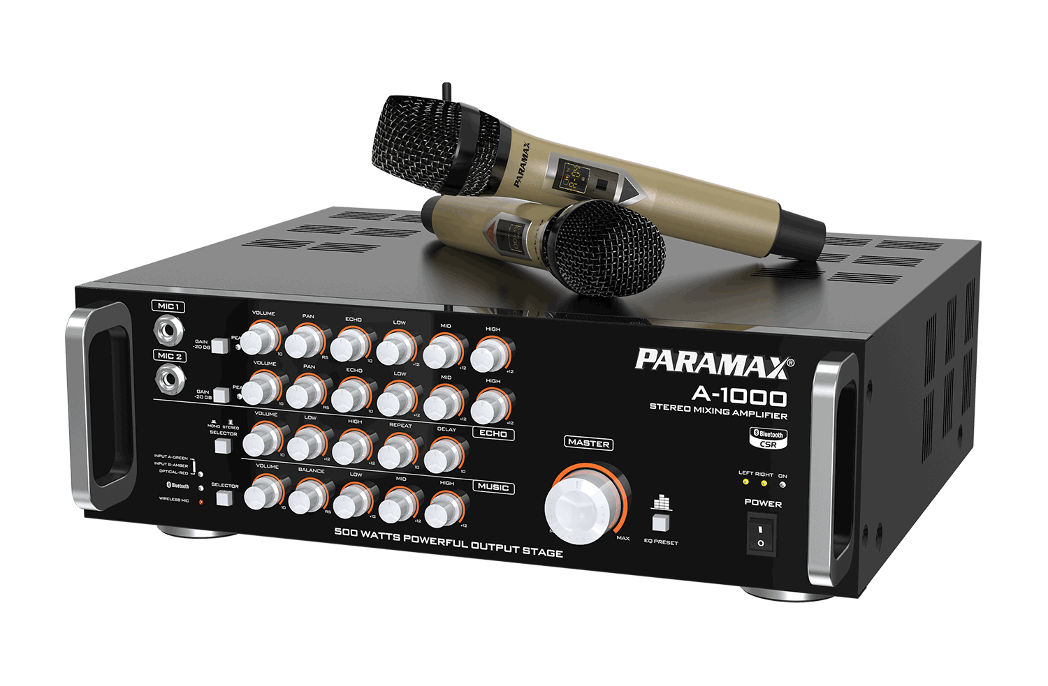 Amply Karaoke tích hợp Micro không dây Paramax A-1000