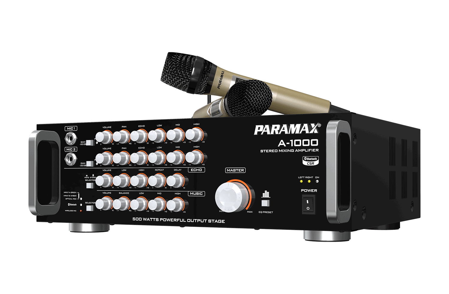 Amply Karaoke tích hợp Micro không dây Paramax A-1000