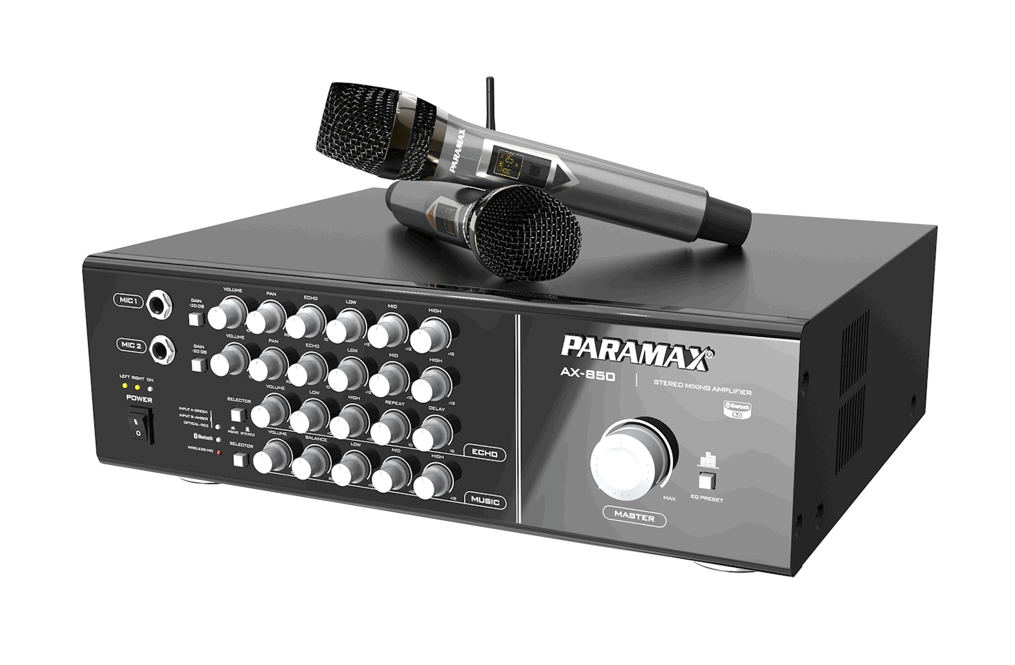 Amply Karaoke tích hợp Micro không dây Paramax AX-850