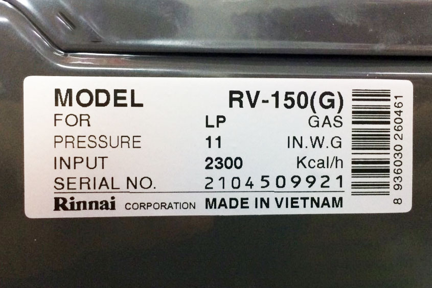 Bếp gas đơn Rinnai RV-150GL