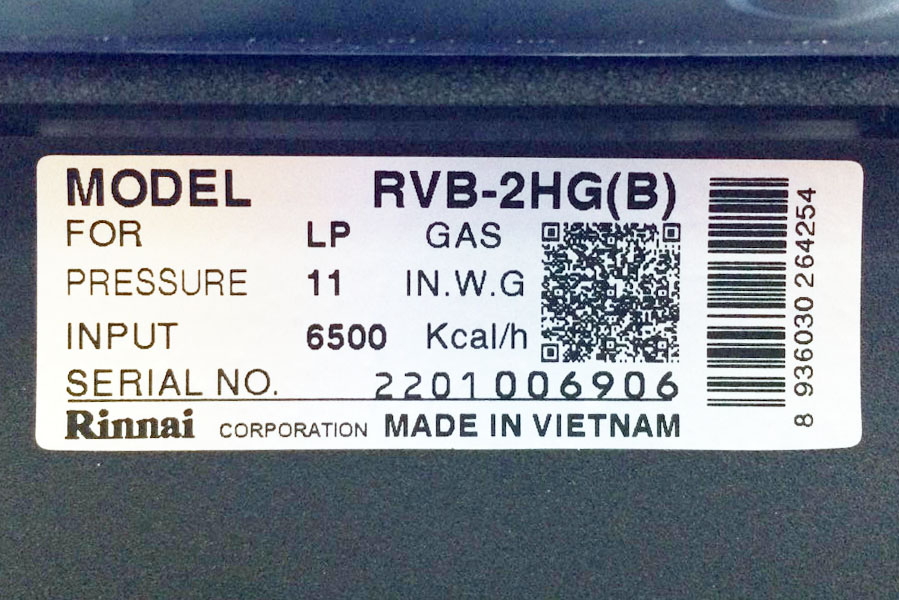 Bếp ga âm Rinnai RVB-2HG(B) mặt kính