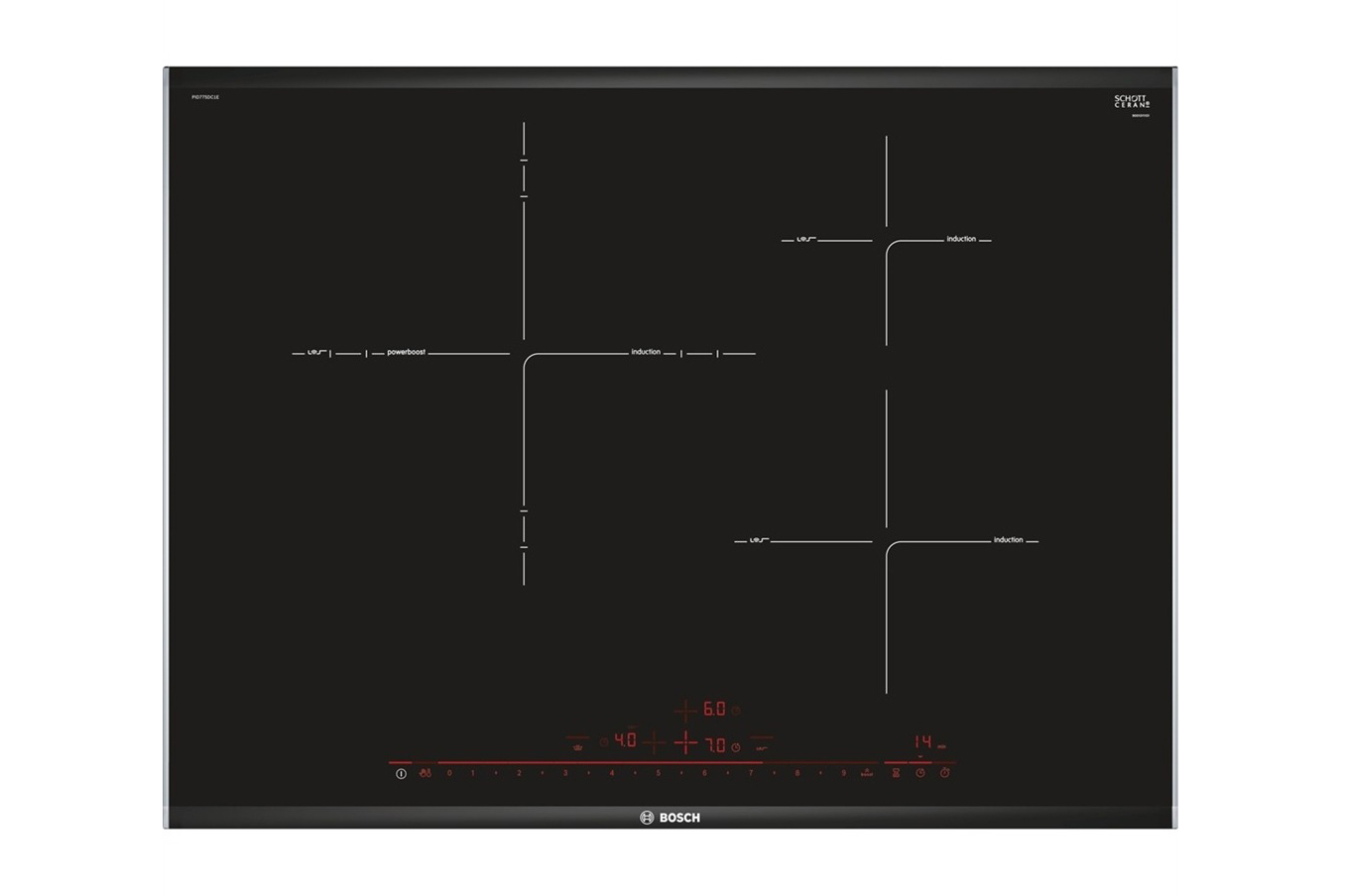 Bếp điện từ âm 3 vùng nấu BOSCH PID775DC1E Serie 8