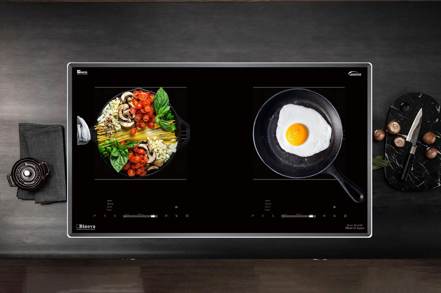 Bếp từ âm đôi Binova BI-968JP, công suất 4400W