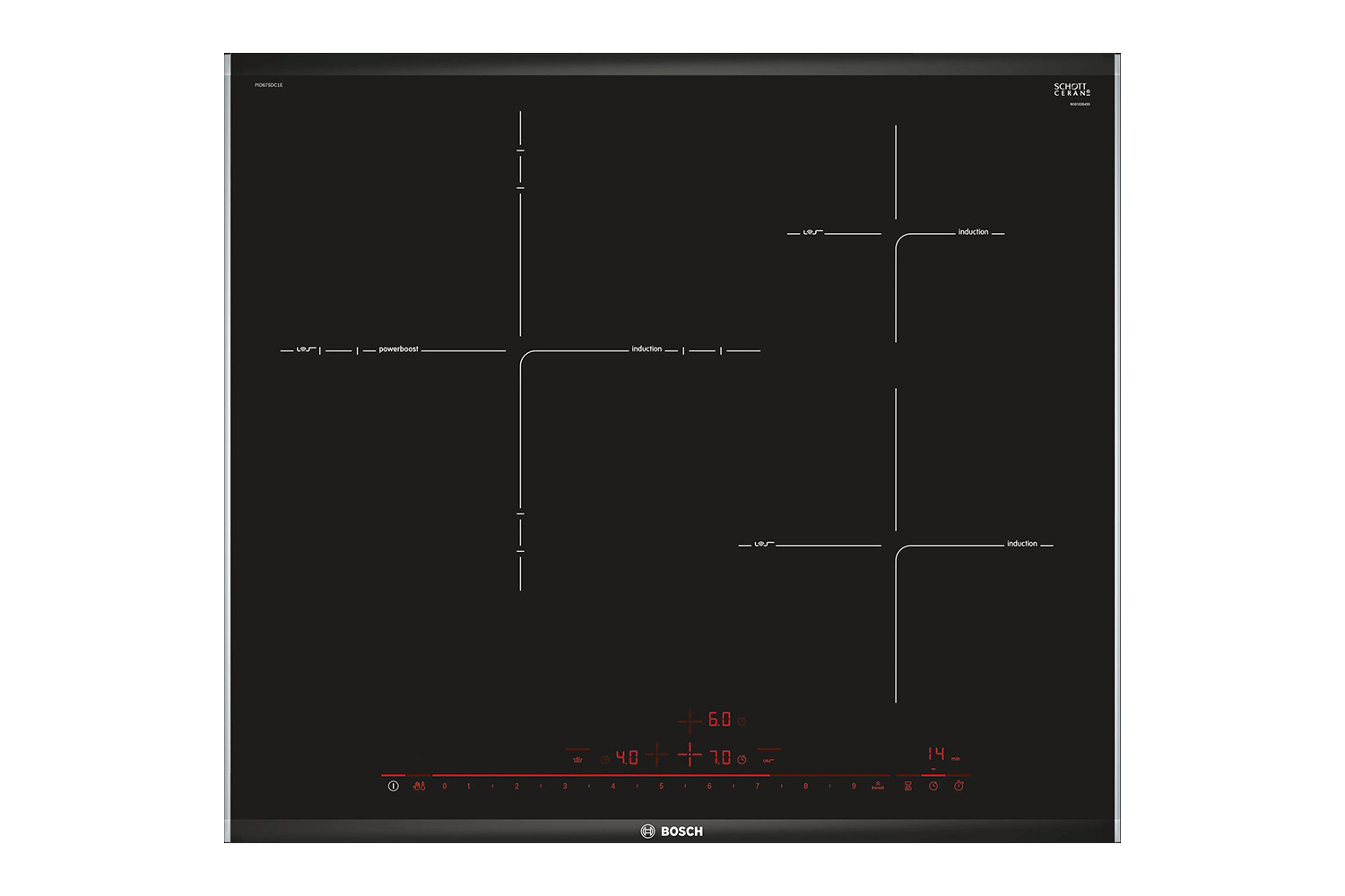 Bếp từ âm Bosch 3 vùng nấu PID675DC1E