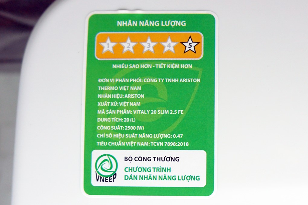 Bình nóng lạnh 20 lít Ariston VITALY 20SLIM