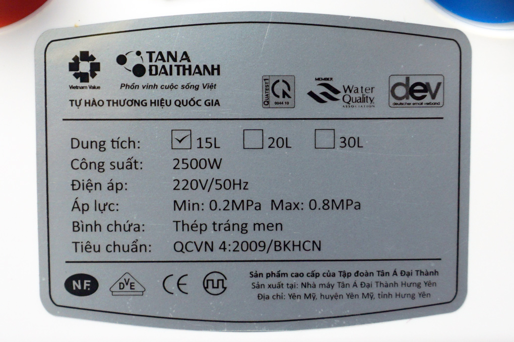 Bình nóng lạnh Rossi ngang 15L R15DI