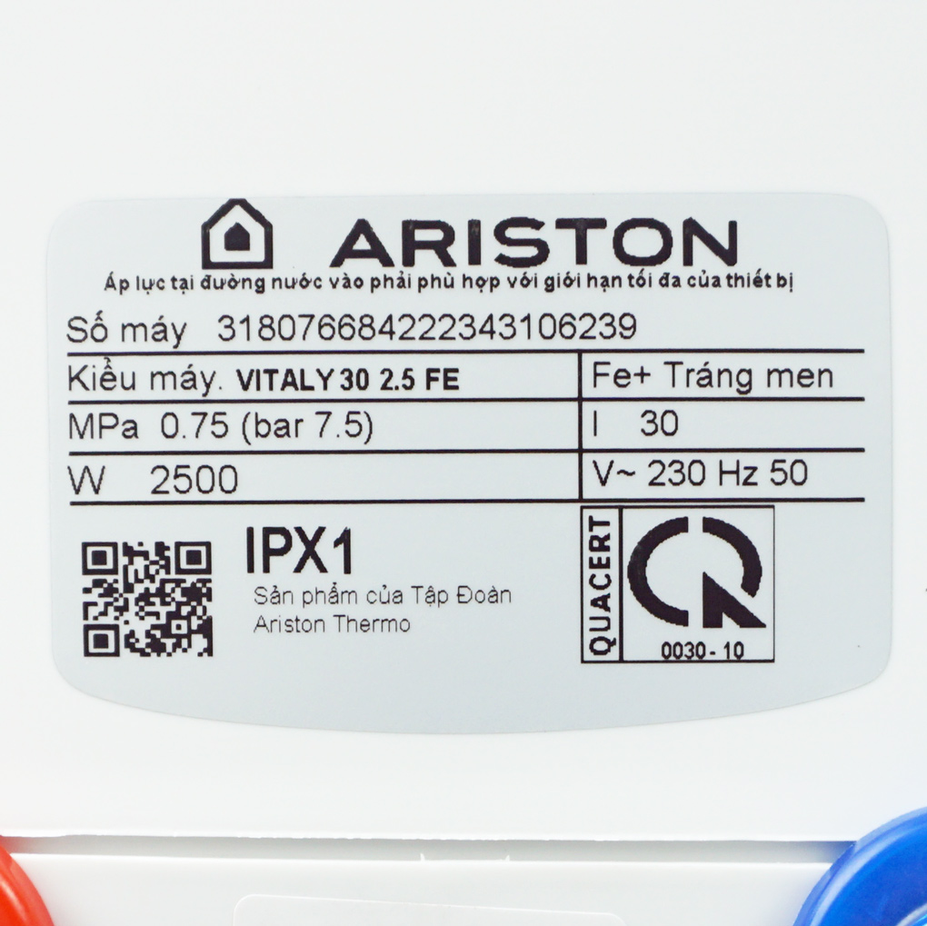 Bình nóng lạnh 30L Ariston VITALY 30