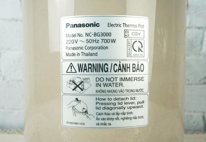 Phích điện Panasonic 3 lít NC-BG3000CSY
