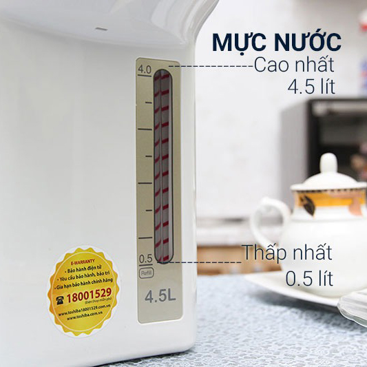 Bình thủy điện Toshiba 4.5 lít PLK-45SF(WT)VN
