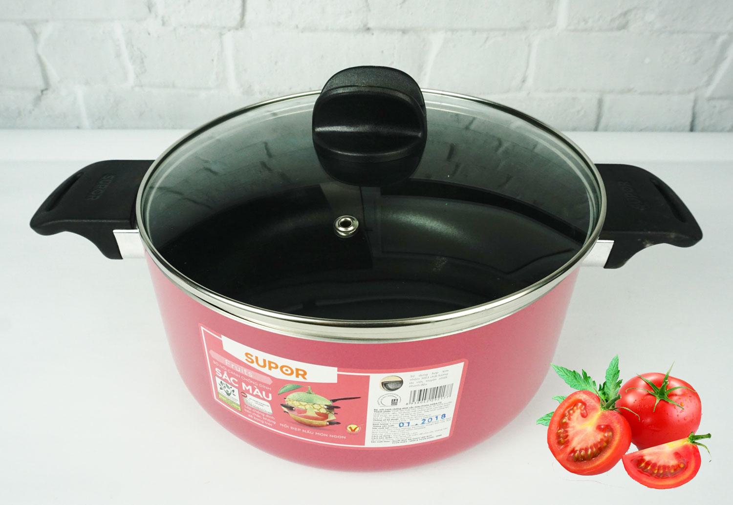 Bộ 3 nồi canh chống dính Fruits Supor S08A-T3