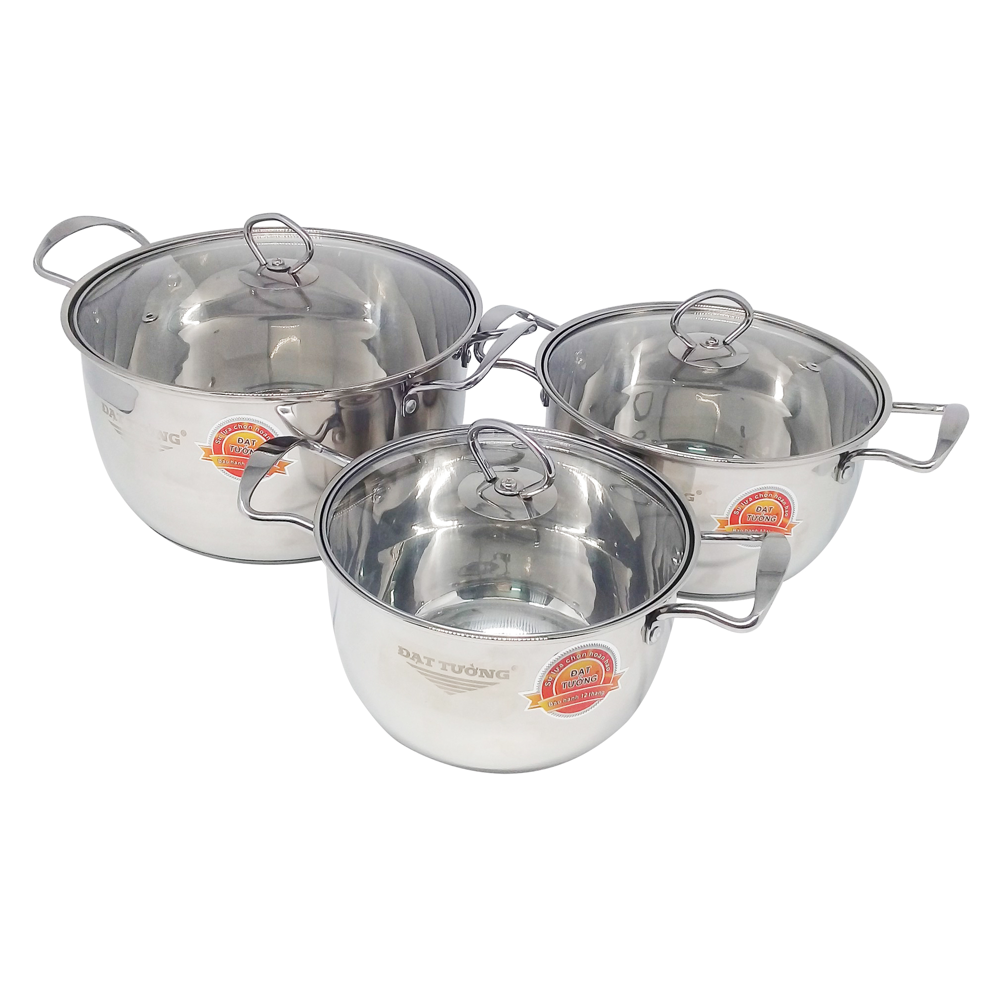 Bộ nồi Đạt Tường inox 3 đáy DTBN3D-04