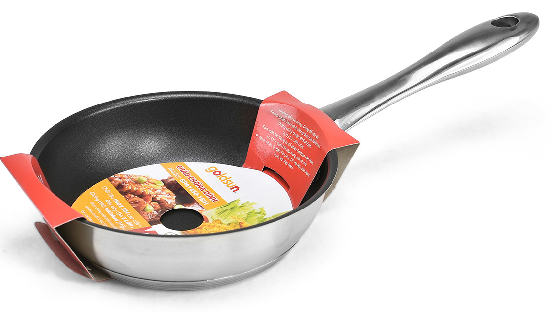 Đánh giá thiết kế và cảm nhận thực tế về Chảo Inox chống dính Goldsun Titanium GPA1451