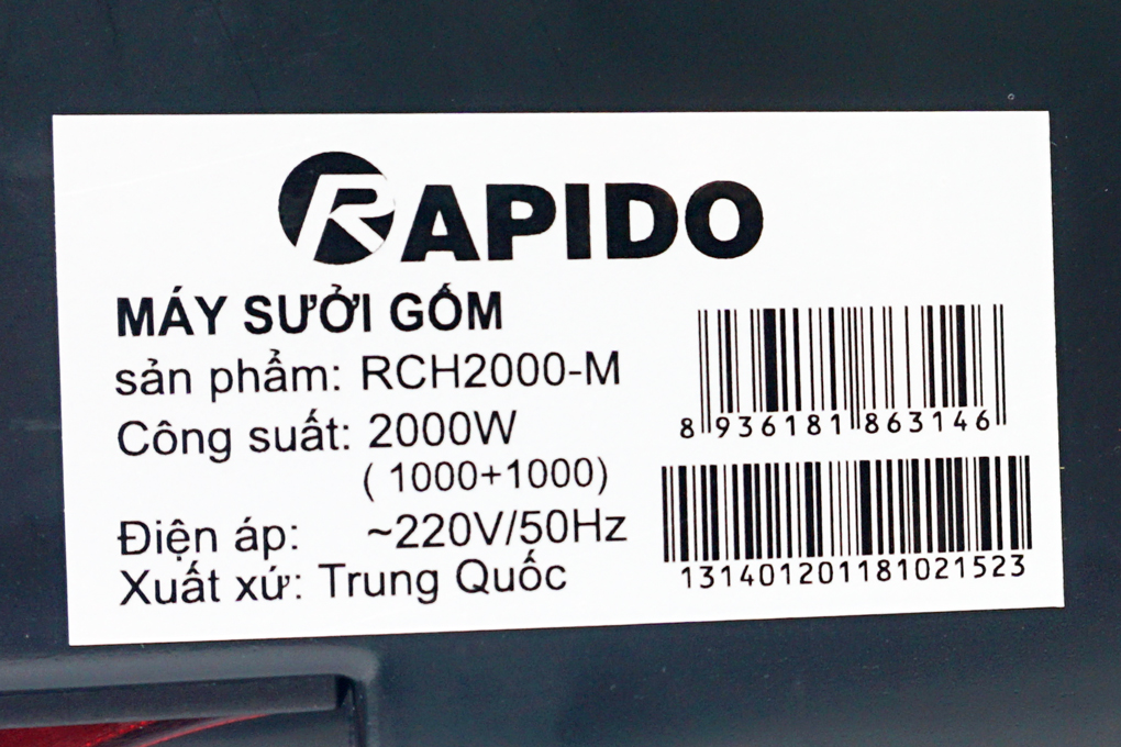 Máy sưởi gốm Rapido RCH2000-M