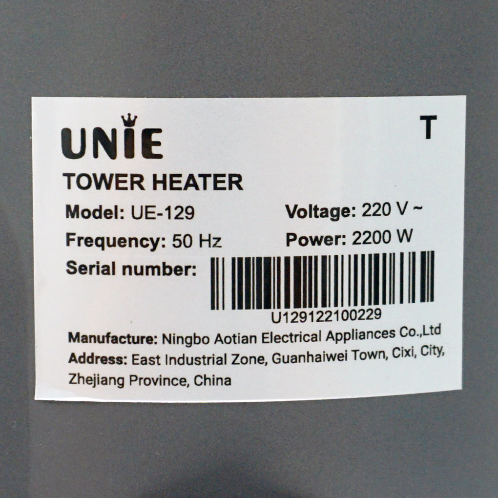 Máy sưởi gốm Unie UE-129 công suất 2200W