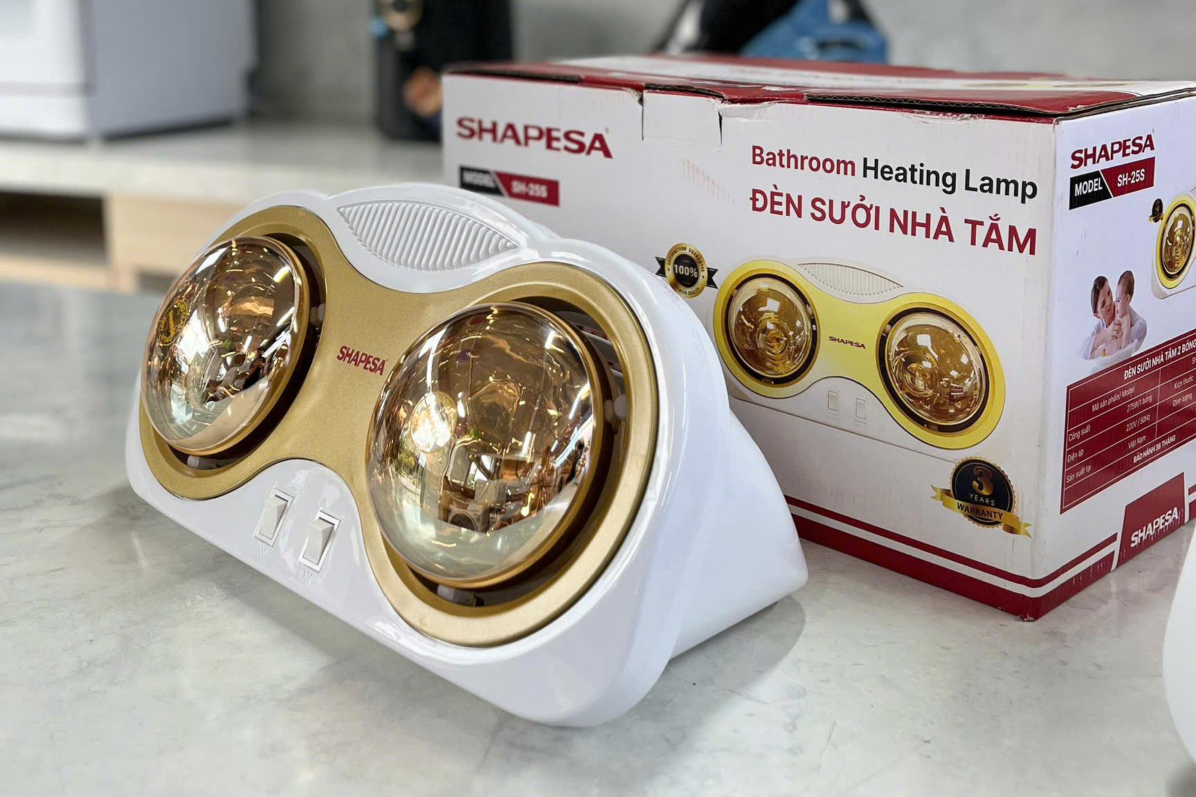 Đèn sưởi nhà tắm Shapesa 2 bóng SH-25S