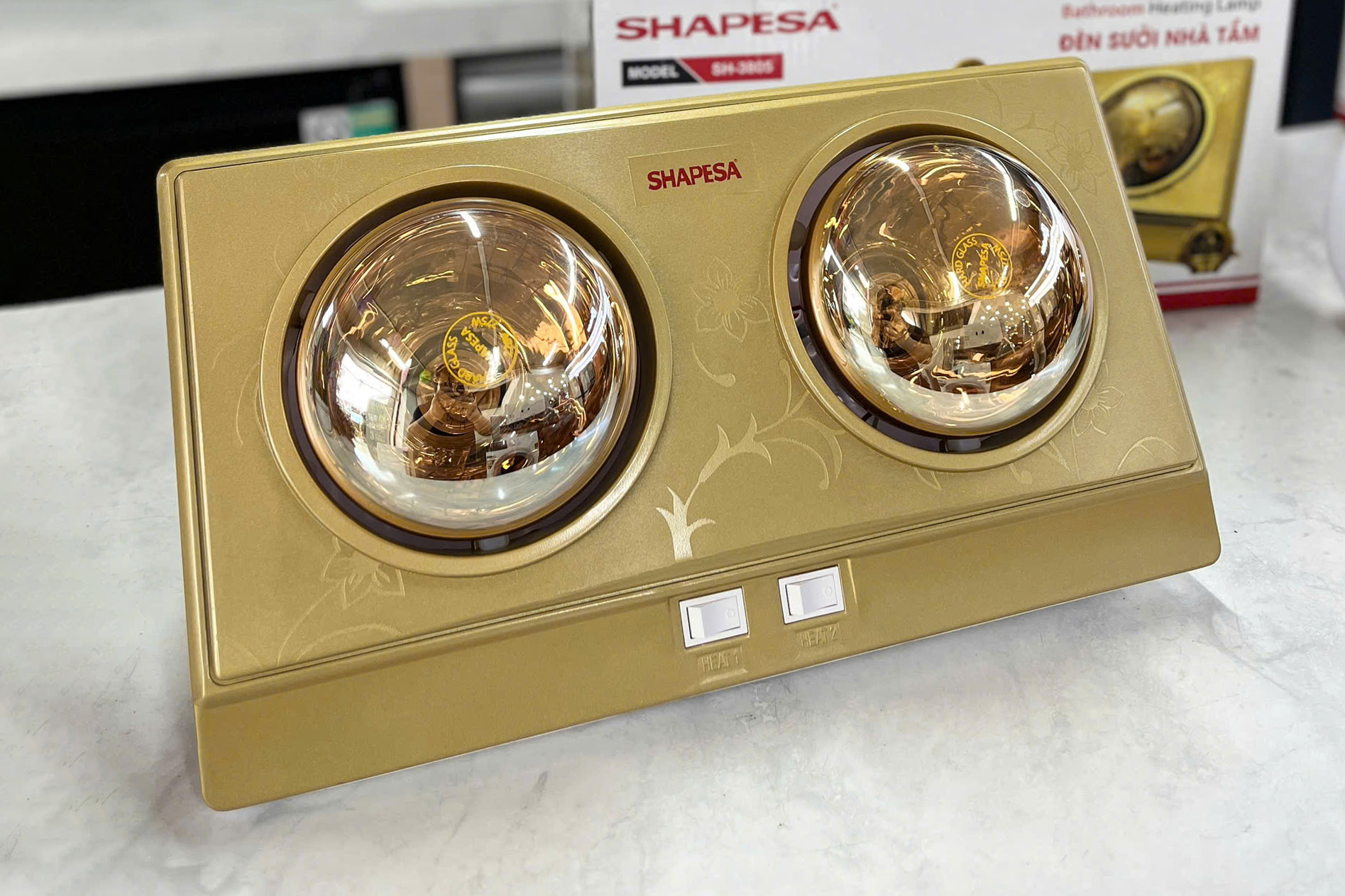 Đèn sưởi nhà tắm Shapesa 2 bóng SH-3805