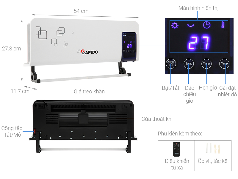 Máy sưởi gốm Rapido