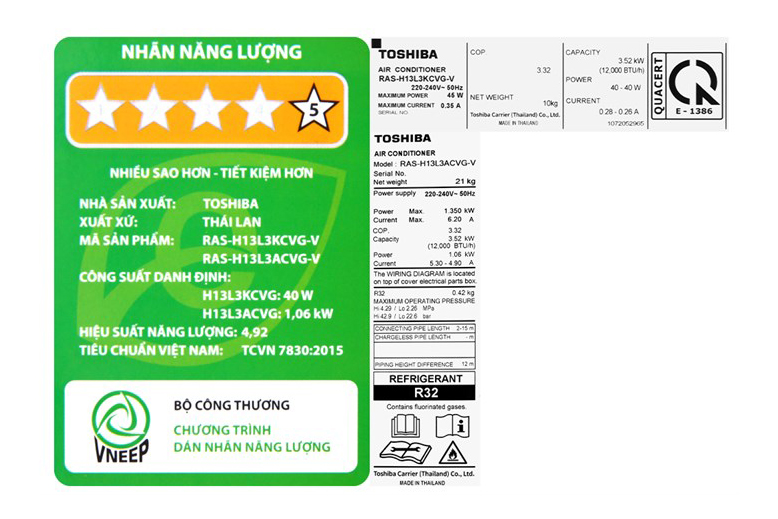 Điều hòa Toshiba 12000btu RAS-H13L3KCVG-V,  1 chiều inverter