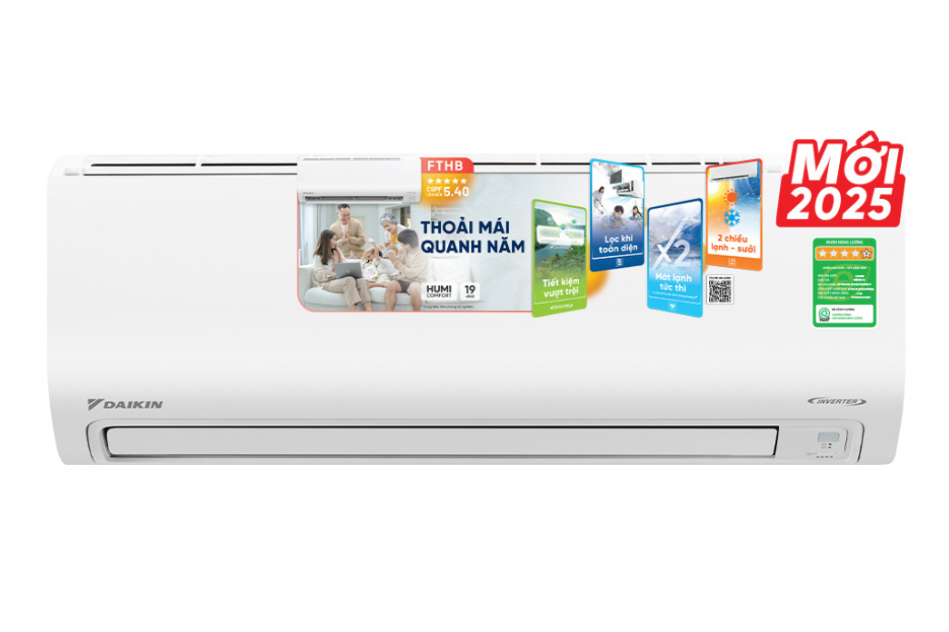 Điều hòa Daikin 1 chiều Inverter tích hợp sưởi 12.000BTU FTHB35ZVMV