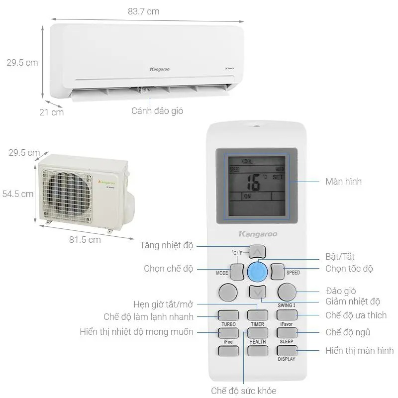 Điều hòa Kangaroo 1 chiều 12000btu KGAC12CN