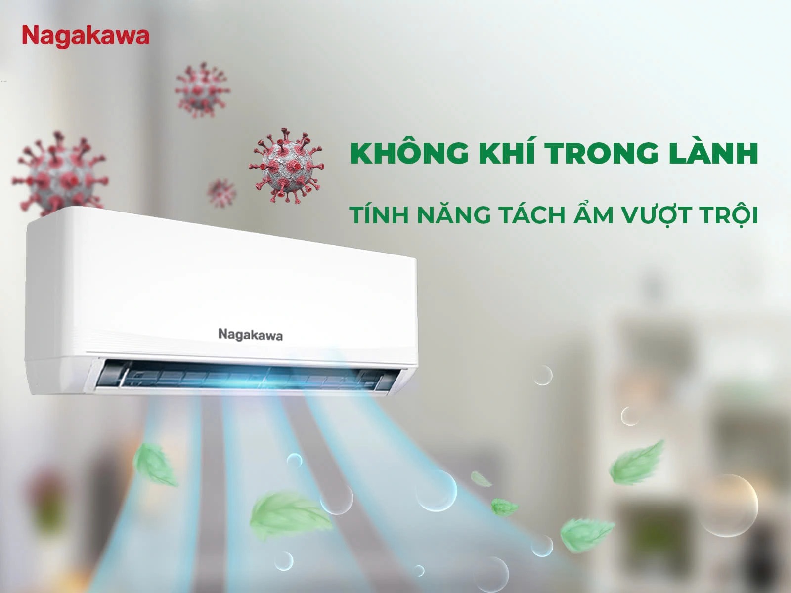 Điều hòa Nagakawa 12000btu NS-C12R2U51 - 1 chiều inverter