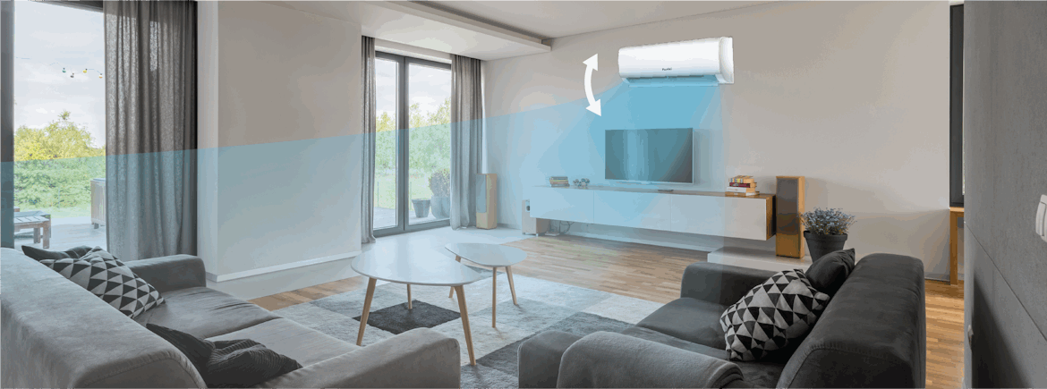 Luồng gió thổi xa và lan tỏa mọi không gian nhờ cánh đảo gió to góc rộng