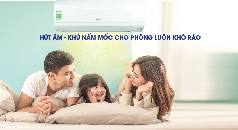 Điều h&ograve;a Hitachi khử ẩm tốt cho căn ph&ograve;ng lu&ocirc;n kh&ocirc; tho&aacute;ng