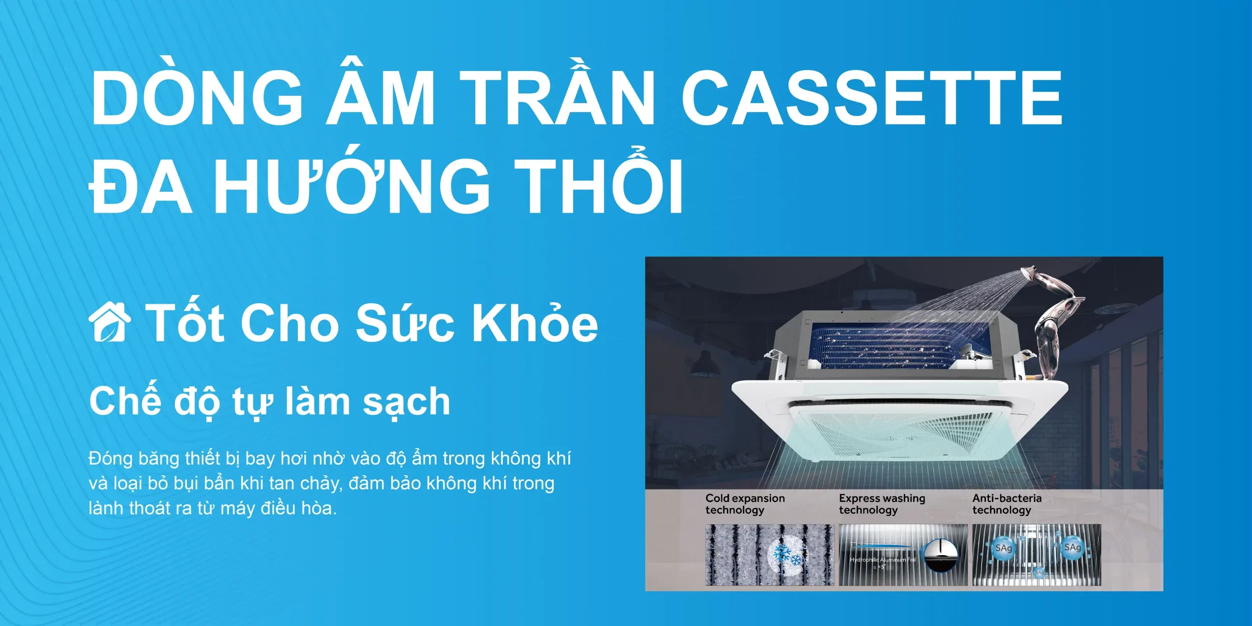 Điều hòa âm trần Cassette Aqua đa hướng thổi 30000btu AB90S2LR1FA