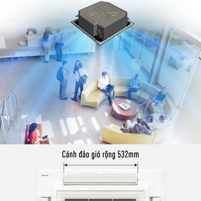 Điều hòa âm trần Cassette 4 hướng thổi Panasonic 1 chiều Inverter 17.100btu S-1821PU3H