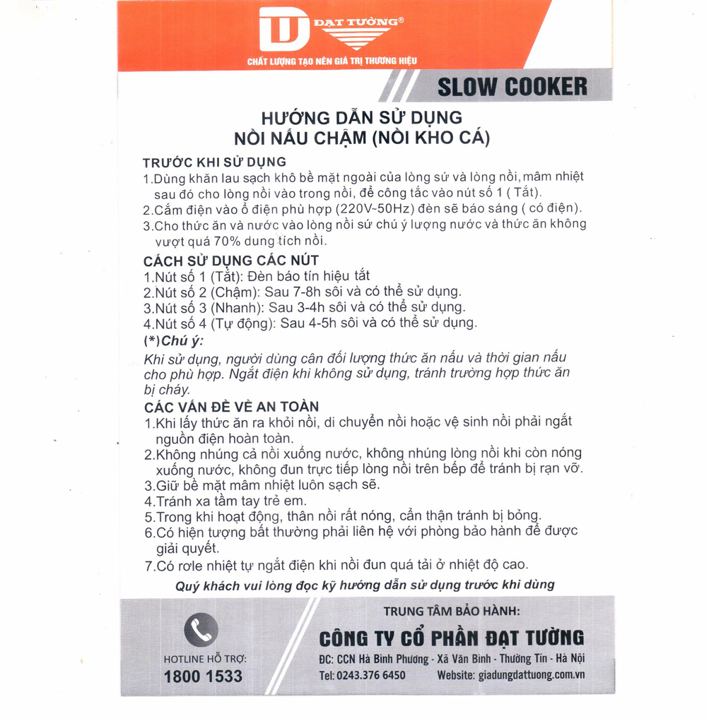 Nồi kho cá Đạt Tường GNK2.5L