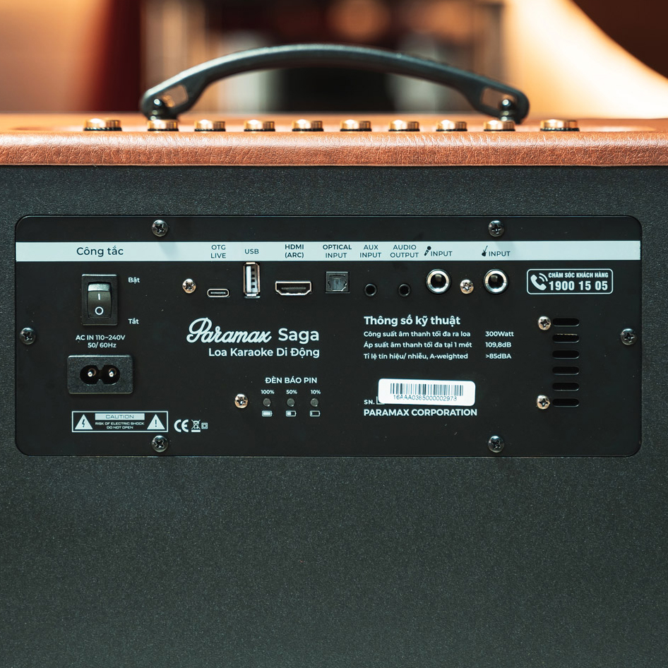 Loa xách tay Karaoke 300W Paramax Saga