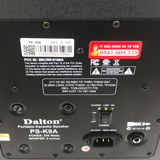 Loa xách tay Karaoke 250W Dalton PS-K9A