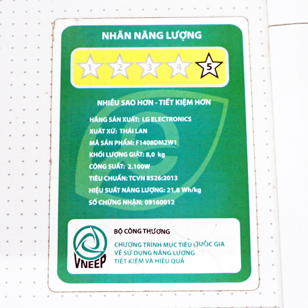 Máy giặt sấy LG lồng ngang 8kg/5kg F1408DM2W1