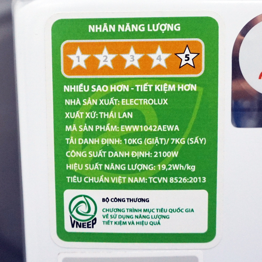 Máy giặt sấy Electrolux 10kg/7kg EWW1042AEWA