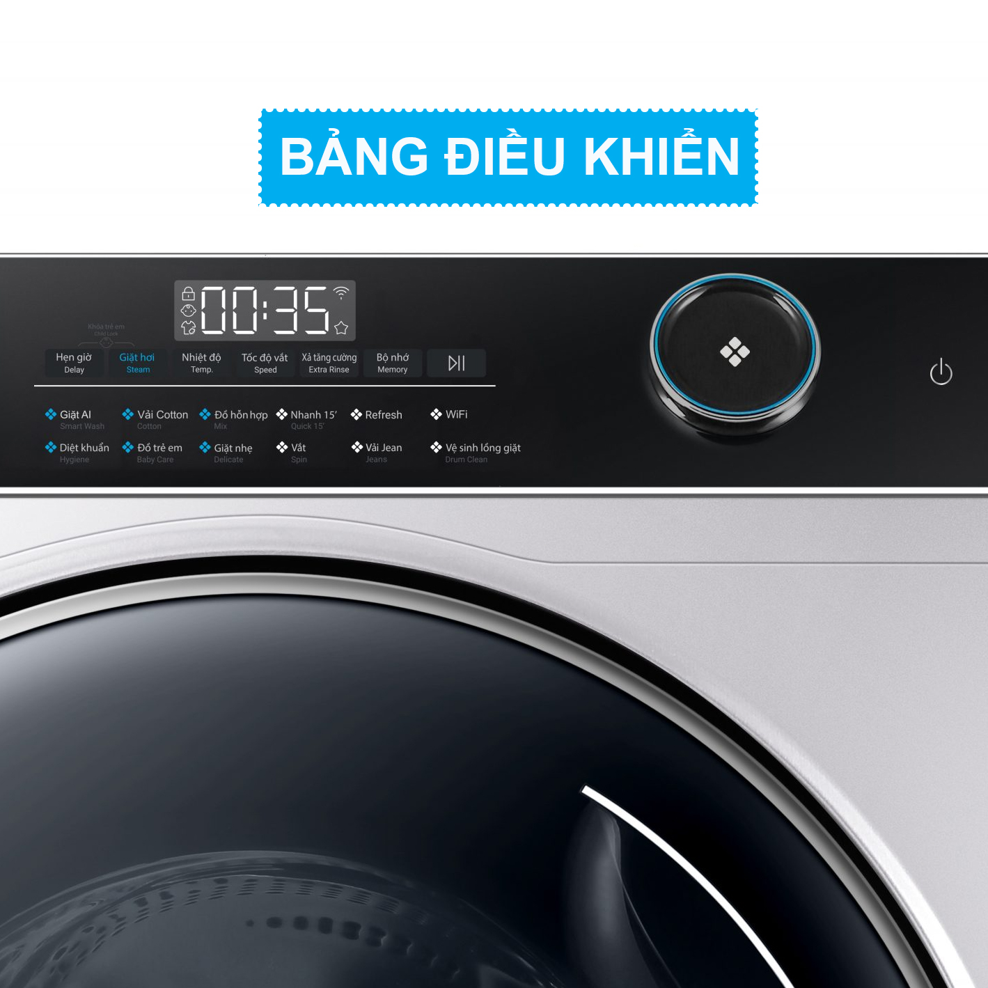 Máy giặt lồng ngang Aqua 12kg DD INVERTER AW12-B4959U1K(W)