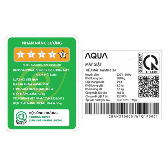 Máy giặt Aqua 8kg AWM8-316K(B)