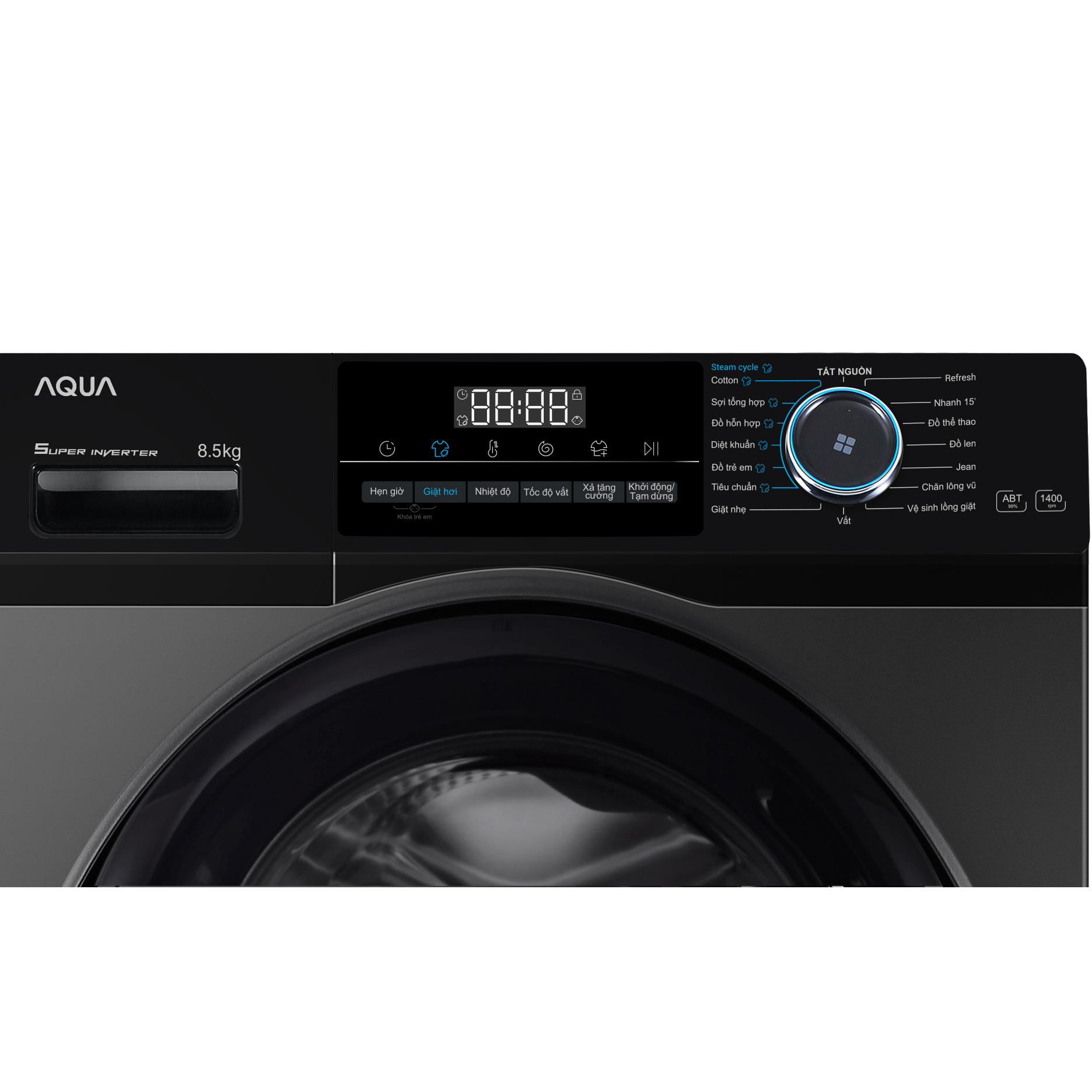 Máy giặt Aqua 8.5kg Inverter AQD-A852J.BK