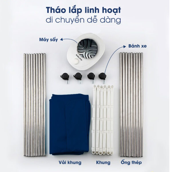 Tủ sấy quần áo Kalite 900W KL-6880, không khiển