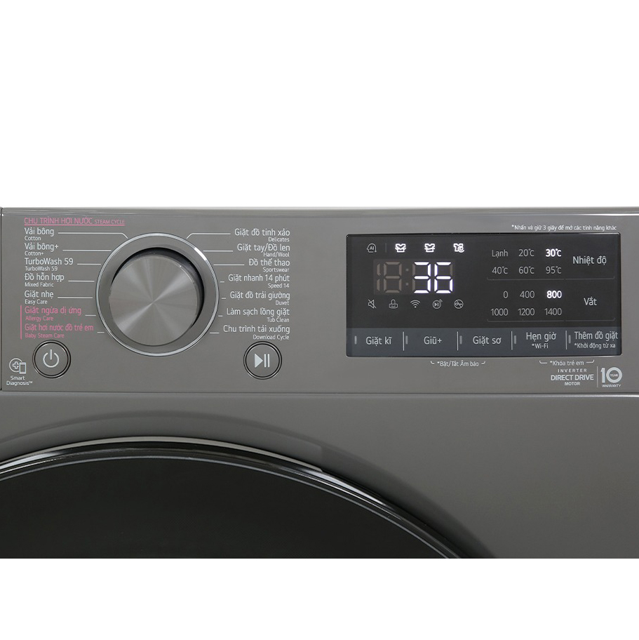 Máy giặt LG 10kg AIDD Inverter FV1410S4M1