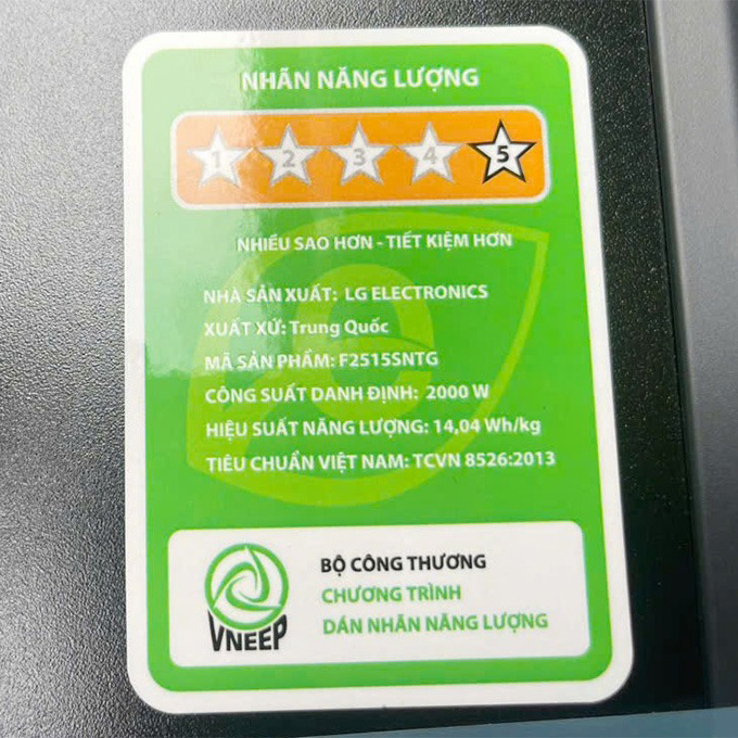 Máy giặt LG Inverter giặt 15 kg F2515SNTG