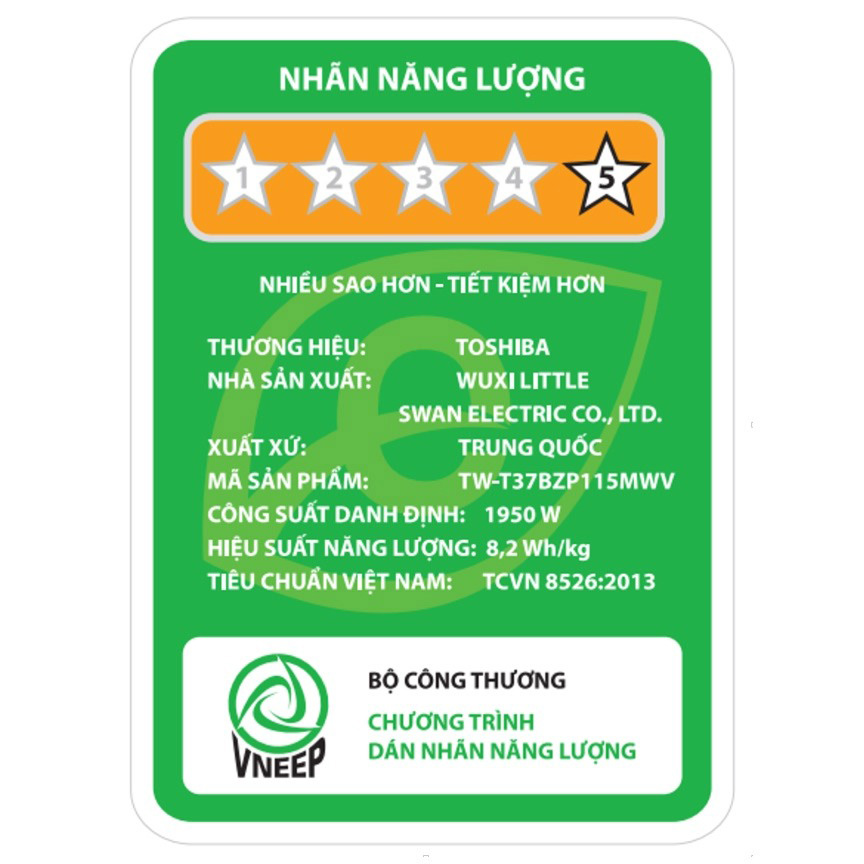 Máy giặt Toshiba Inverter 10.5kg TW-T37BZP115MWV(WT)